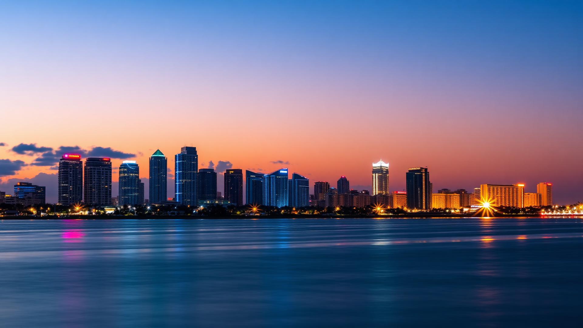 South Florida skyline at dusk